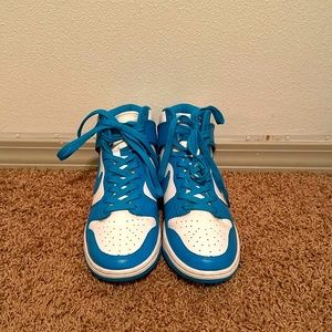 Laser blue dunks high, men’s size 6